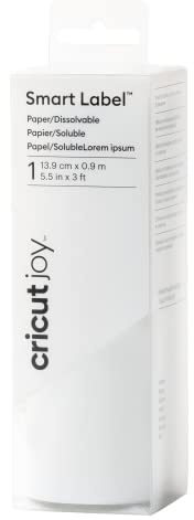 Cricut Joy Smart Label Papier (Auflösbar) | Weiß | 14cm x 0,9m (5,5 x 36) | Für Cricut Joy