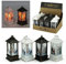 4er Set LED-Laterne XL Laternen Weiss schwarz Gold Winterlandschaft Weihnachtsdeko Kerzen Beleuchtung Innen Geschenke Weihnachten Dekoration Fensterdeko Leuchten 13x6cm