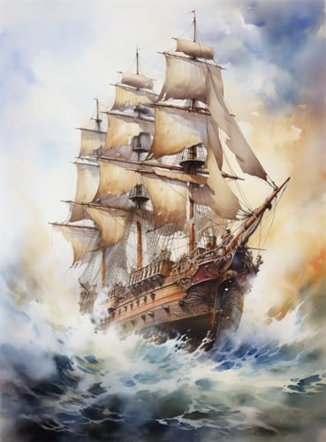 Anpassbare Leinwanddrucke Segelschiff segelt auf dem Meer,40 * 60cm Leinwand Bilder Schlafzimmer Bilder Gemälde Kunst Druck Malerei canvas