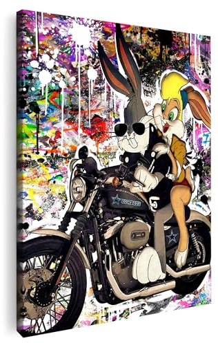 Artmazing | Bugs Bunny Bild Bunt | S-Art Bilder Modern | Coole Wandbilder Wohnzimmer | Deko XXL | Leinwand XXL | Wand