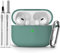 Inesore Compatible with Airpods Pro 2nd/1st Case Cover,Silicone Protective Case for Apple Airpods Pro 2nd/1st Generation Charging Case with Keychain and Cleaner Pen,for Women Men (Pine Green)