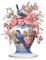Starnearby DIY Diamond Painting Tisch Deko, 5D Diamant Painting Vase mit Blumen und Vögeln Ornamente, Diamant Malerei Stehend Kunst Set, Festliches Geschenk Hausgeschenk (A)
