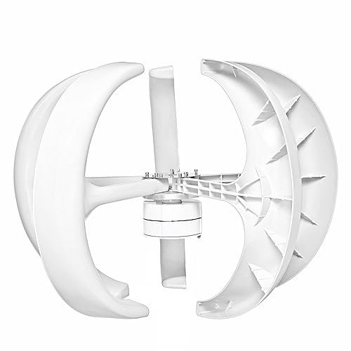 HUIZHITENGDA Generador De Turbinas Eólicas, 10000W 12V-220V 5 BLADAS Generador De Turbinas De Energía Eólica Linterna con Controlador Adecuado para Iluminación Al Aire Libre De Jardín (Blanco),220v