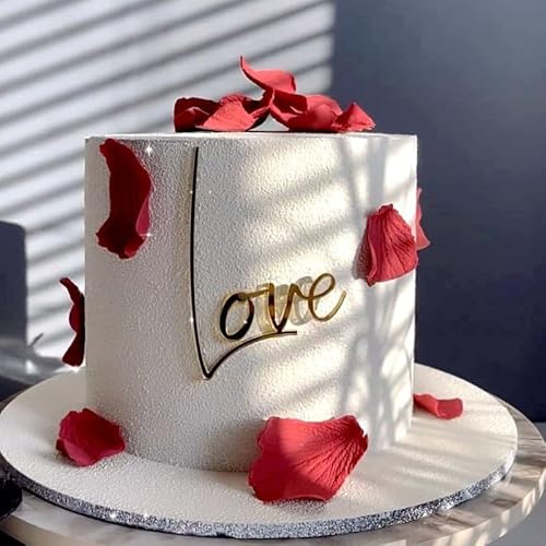 Acrylic Minimalist Cake Topper Girl Happy Birthday Cake Decoration Wedding Cake Toppers Party Supplies (Love)
