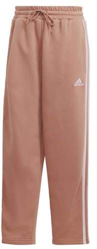 adidas Essentials Pantalon polaire à ourlet ouvert 3 bandes pour femme, Argile Strata / Rose transparent, S