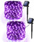 PhilzOps Cadena de Luces Halloween Púrpura, 2 Paquete 14M 120 LED Guirnalda Solar Exterior Alambre de Cobre Impermeable 8 Modos Luz Solares Decoración para Patio Balcón Árbol Horror Fiesta Festivale