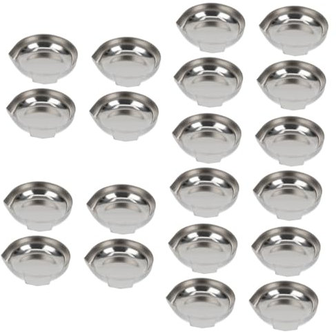 TEHAUX 20 Piezas Plato De Pesaje De Acero Inoxidable Sartenes Pesar La Química Del Bandejas De Aluminio Balanza Para Alimentos Escala De Gramo Pequeño Familiar Estante De La Bandeja