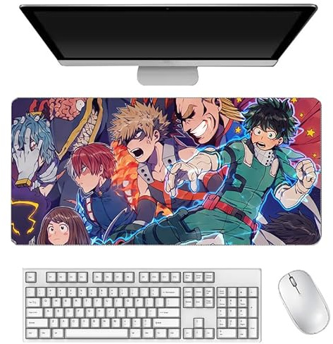 Xingchangda Todoroki Shoto/Asui Tsuyu/Bakugou Katsuki/Midoriya Izuku Gaming-Mauspad, großes MHA-Anime-Mauspad, rutschfeste Gummiunterseite, Mauspad für Computer und Laptop