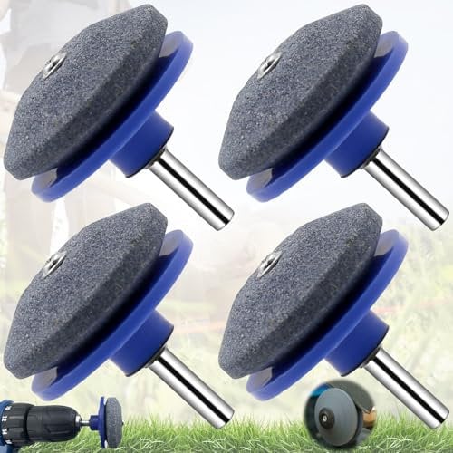 4 Piezas Afilador De Cuchillas Para Cortacésped, 5CM Universal Piedra De Rueda De Amoladora Multi-afilada Afilador De Cortacésped Rotativo para Casi Todos Los Taladros de Mano