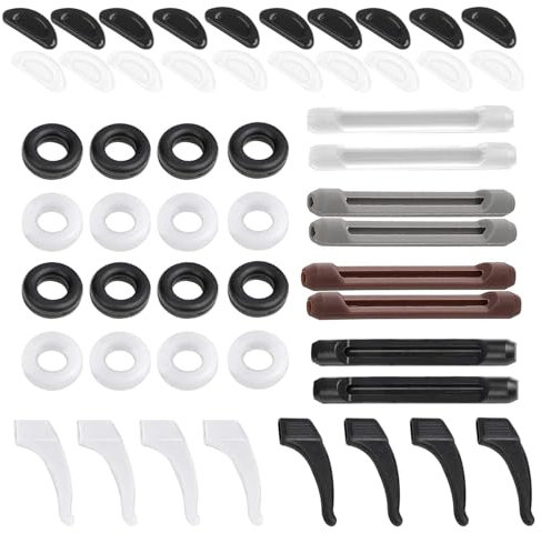 jeufun 26 Pairs Silicone Glasses Nose Pads Anti-Slip Glasses Ear Hook Grip Temple Tips Sleeve Retainer Eyeglasses Retainers for Comfort wear Eyeglasses Spectacle Reading Glasses Sunglasses