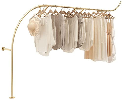 Porte-manteau mural de style industriel avec finition dorée 250 cm de hauteur pour vitrine créative boutique de vêtements