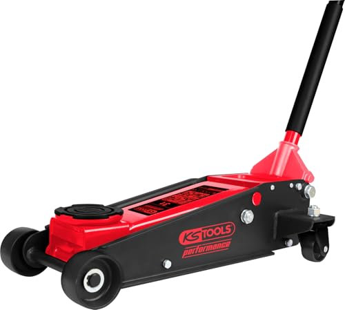 KS Tools 160.1010 Performance Hydraulischer Stahl-Wagenheber, 3000 kg, Hubhöhe: 120-456 mm