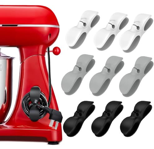 9PCS Cord Organiser, Cord Tidy, Cord Organiser for Kitchen Appliances, Cable Buddy Cord Tidy Cord Wrapper for Appliances Stick on Cable Tidy for Pressure Cooker, Blender, Coffee Maker, Air Fryer