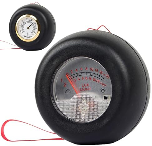 Light Meter for Plants, Illuminance Light Meter, Handheld Temperature Meter, 2-in-1 Light Temperature Meter, Light Intensity Brightness Meter for Plants and Agriculture