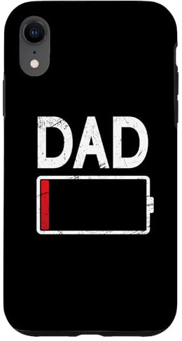 iPhone XR Tired Dad Weak Phone Battery Empty Daddy Papa Father's Day Case