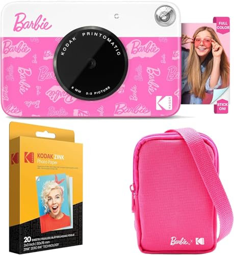 Kodak x Barbie Printomatic Sofortbildkamera in Vollfarbe Digitalkamera Barbie Starter-Bundle (Signature Style) + Barbie Deluxe Kameratasche + Zink-Papier (20 Blatt)