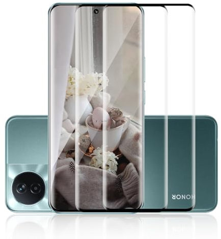 Carantee - Protector de pantalla de cristal templado para Honor 90, 2 piezas sin burbujas para Honor 90, 9H Dureza, Sensible al tacto, 3D Cobertura Completa, Alta Definición Honor 90