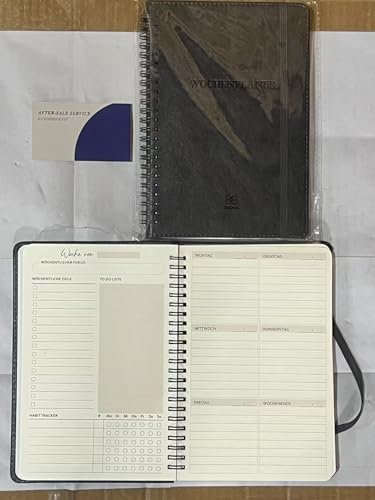 BIROYAL Undatierter Wochenplaner | Terminplaner A5 | wöchentlicher Terminkalender mit To-Do-Liste, großem Notizfeld | 120 Seiten Terminplaner auf Deutsch mit Hardcover | Planer