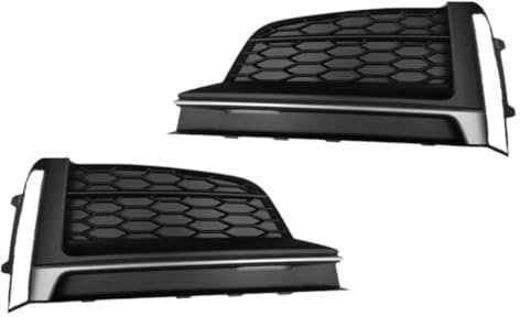 SYBLW Nebelscheinwerfer Gitter Kompatibel Mit A5 Für Sport 2017 2018 2019 Front Stoßstange Nebel Licht Rahmen Abdeckung Seite Nebel Licht Kühlergrill Auto Zubehör 8W6807682F(Pair-No Hole)