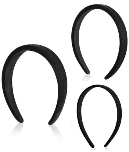 QOMJUFA 3 Bandeaux en velours pour femme, Bandeau Cheveux pour Femme, Bandeau large, moyen et fin, pour Femme et Fille, pour le Maquillage et le Soin de la Peau