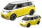 YCNXEB Miniatur Modelle 1 24 Für Volkswagen ID Buzz Legierung Bus Auto Modell Druckguss Metall Reise Bus Fahrzeuge Modell Simulation Sammlung Originalgetreue Nachbildung(Yellow)