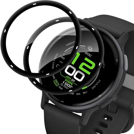 Carantee 2 Stück für Panzerglas für Garmin Vivoactive 5 Schutzfolie, Transparent Displayschutzfolie für Garmin Vivoactive 5 Schutzfolie, Stoßfeste Sensitive Touch Smartwatch Schutzglas Folie