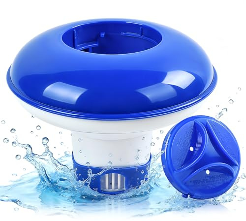LQTSLFM Dispensador de Cloro Flotante, Boya Cloro Piscina, Dispensador Químico, Dosificador Flotante, Dispensadores Cloro Flotantes para Piscinas, Jacuzzis, Spas, Acuarios, Fuentes (Azul-B)