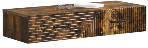 vidaXL Wandmontierter Beistelltisch Geräucherte Eiche Holzwerkstoff, Moderner, rechteckiger Wandorganizer, praktisches Stauraumwunder, Elegantes Regal, minimalistisches Design
