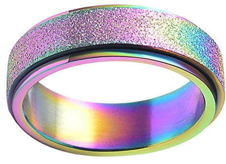PAURO Damen & Herren 2mm/4mm/6mm/8mm Edelstahl Mehrere Farben Sandstrahl Finish Lucky Worry Ringband