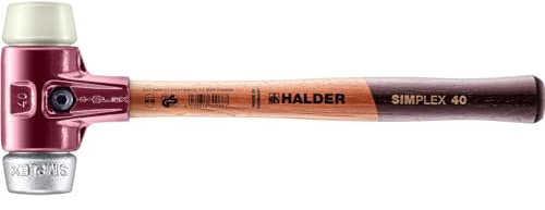SIMPLEX-Schonhammer, Nylon/Weichmetall; mit Tempergussgehäuse und hochwertigem Holzstiel | D=40 mm | 3089.040