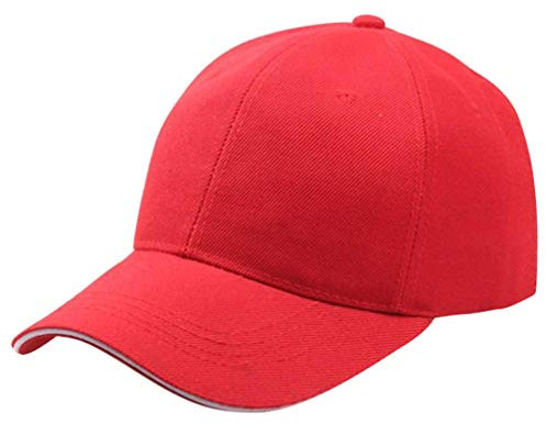 TIREOW Unisex Kappe Baseball Cap Verstellbar Erwachsenen Mütze Sommer Cappy (Rot)