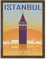 Travel Tourism Istanbul Turkey Galata Tower Byzantine Vector Large Framed Art Print Poster Wall Decor 18x24 inch
