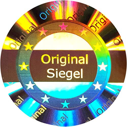 105 Stk - 3D Hologramm Original-Siegel 25mm silber glänzend - Sicherheitssiegel, Qualitätssiegel, Garantiesiegel, Sicherheitsetiketten, Etikett selbstklebend, Klebesiegel, Verschlusssiegel