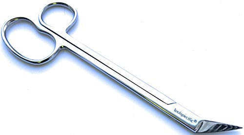 Toolspecific® Toenail Scissors, Extra Long [7.25''] Angled With Micro Serrated Blade