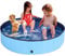 Taeku Piscina para Perros, Grandes Plegable Piscina Mascotas Gatos PVC Antideslizante y Resistente Bañera para Perros Interior Exterior (Azul 80 * 30)