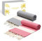 SOLTAKO Strandtuch groß 100x200 Baumwolle Saunatuch Badetuch Hamamtuch Yoga Decke Pestemal Damen Herren Geschenkset extra groß leicht leicht, 100 x 200 cm Pastellgrau/Koralle