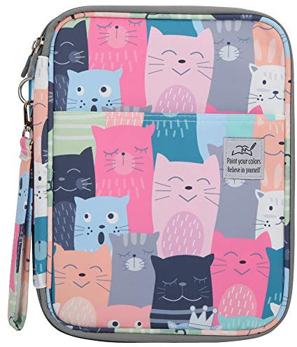 Fdit 192 Slots Pen Pencil Case Halter, tragbare Buntstifte Organizer Studenten Briefpapier Tasche für Bleistifte Aquarellstifte und anderes Briefpapier(lernende Katze)
