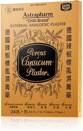 Chilli Brand Capsicum Hot Patches Large Size 7 x 4.5 (24 Pack)