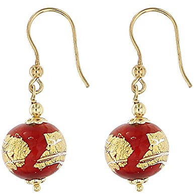 Venetiaurum - Boucles d'Oreilles pour Femme avec Pierres en Verre de Murano Original et Argent 925 Plaquè Or - Bijou Certifié Made in Italy