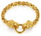 Flongo Herren Armband Männer Königskette Armreif Armkette Löwenkopf Fahrradkette Motorradkette Gold Biker Herren-Accessoires