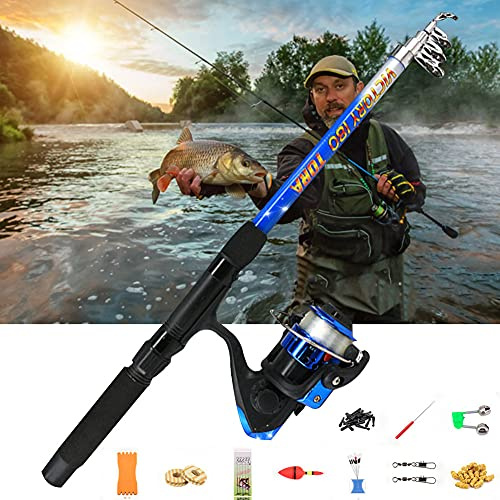 Fishing Rod Starter Fishing Kit,40-180cm Telescopic Fishing Rod & String Hook Combo Set Fishing Accessories for Kids Beginner Fishing,Gift for Boys Girls