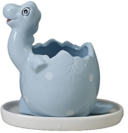 GUMEI Pot De Jardinage Pot De Fleur Mignon Dinosaure en Céramique Succulente Planteur Pot Planter des Pots De Fleurs avec Plateau De Drainage en Pot Bonsaï Vase