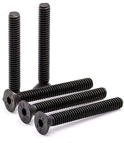 Glvaner M5 x 40mm Flat Head Socket Cap Screws Bolts 40 pcs 10.9 Grade Alloy Steel Black Oxide Finish Full Thread