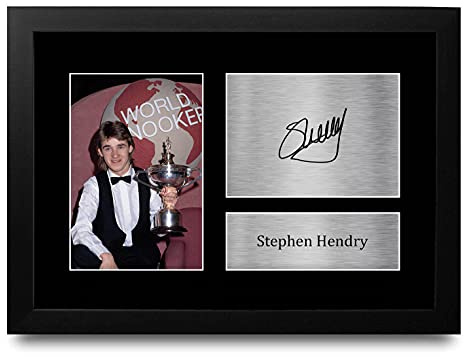 HWC Trading FR A4 Stephen Hendry Snooker Geschenke Gedrucktes Signiertes Autogramm Foto für Fans von Snooker Memorabilien - A4 Framed