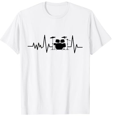 Egk Heartbeat Drumset Drumset Drumstick Band Rock Metal T-Shirt