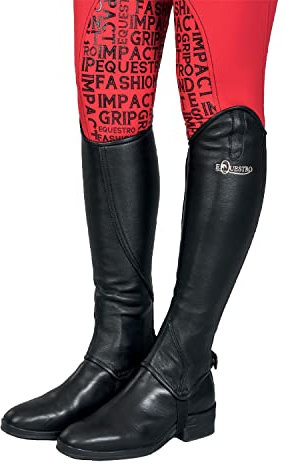 Equestro Dunster Gamaschen aus Leder, M, Schwarz