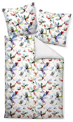 Traumschloss Bettwäsche »Satin« Bunte Blumen dargestellt in Aquarell-Optik, 155x220 & 80x80, 100% Baumwolle, luftig & weich, mit Reißverschluss bestehend aus Kissen und Bettbezug