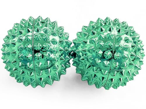 2x DBT Skills Igelball | Magnetischer Hochstress Akupressurball | Grün | 32mm Durchmesser | zum Stressabbau oder zur Massage, gegen Anspannung und für mehr Beweglichkeit und Konzentration