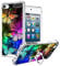 OOK Schutzhülle kompatibel mit iPod Touch 5/6/7 Generation, Schmetterlings-Motiv, Ringhalter, für Mädchen und Frauen, weicher TPU-Stoßfänger, Rückseite aus Polycarbonat, stoßfest, Schutzhülle