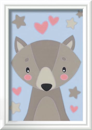 Ravensburger CreArt 20289 - Kleiner Wolf - Malen nach Zahlen für Kinder ab 7 Jahre, Malset mit Rahmen, Pinsel und Acrylfarben, Geschenk für Mädchen und Jungen